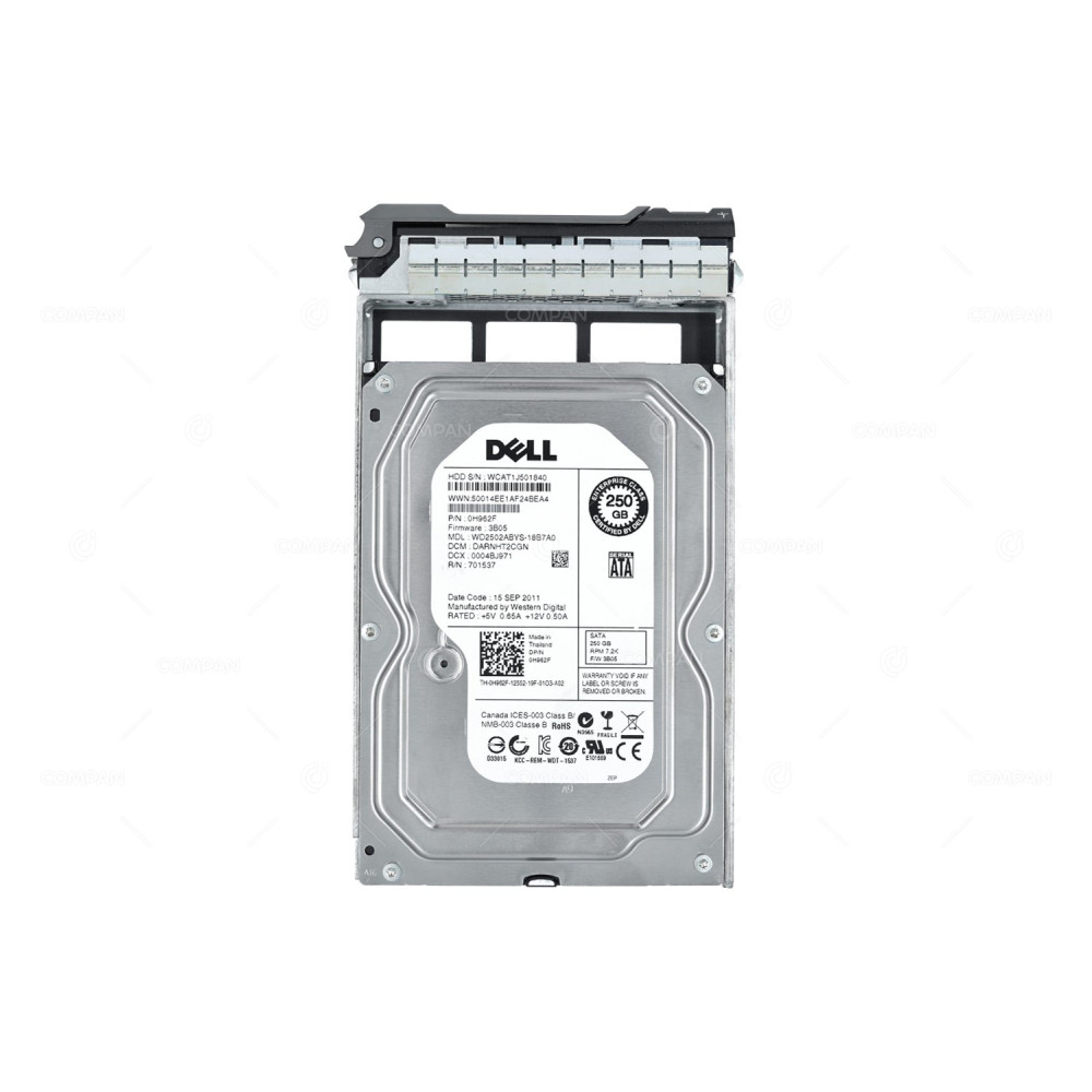 H962F DELL HDD 250GB 7.2K SATA 3G 3.5" LFF HOT-SWAP